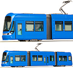 Kato 14-805-1: My Tram Hiroden 1000 LRT tramway bleu 1:150