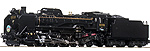 Steam Locomotive 2-8-2 Type D51-498 with Auxiliary Light - Kato 2016-A