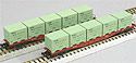 Freight Cars Chiki 5500 Bogie Container Wagons - 2 Cars Set - Kato 8045