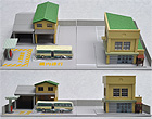 Bus Station and Terminal with 1 Bus - Kato 23-461