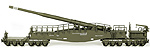 Railway Gun Car with K5 Leopold Artillery DRG (metal green) - Hobbytrain H23602