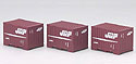 Containers Type 19F Shape 5t (with tagline) - 3 containers set - Tomix 3126