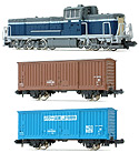 Goods Wagons with Diesel Locomotive Type DE10 Freight Car Set - Tomix 92234