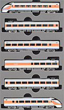 Tobu Railway Series 100 SPACIA (Sunny Coral Orange Color) - 6 Cars Set - Tomix 92847