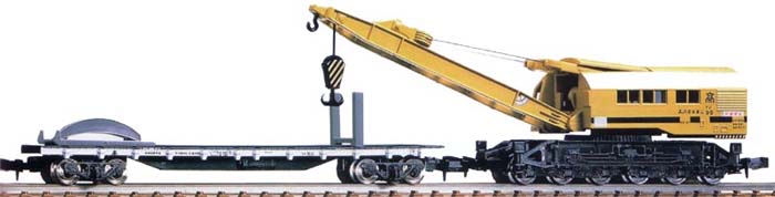 Railway Crane SO80 (Yellow) with flat wagon - Tomix 2771 Railway Crane SO80 (Yellow) with flat wagon - Tomix 2771